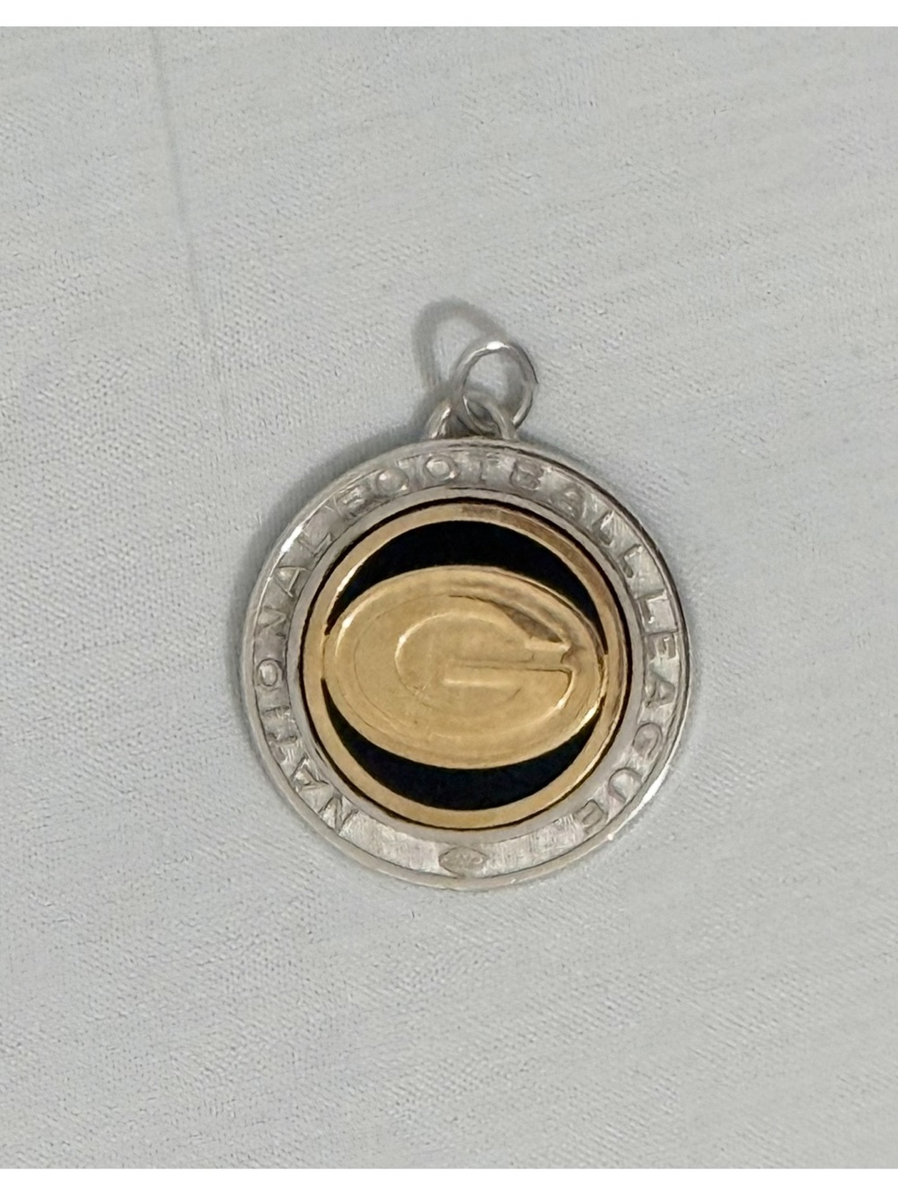 Silver, Golde and Black Green Bay Packers Emblem Pendant Necklace Charm